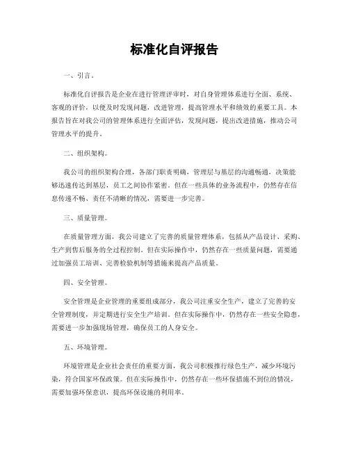 标准化自评报告