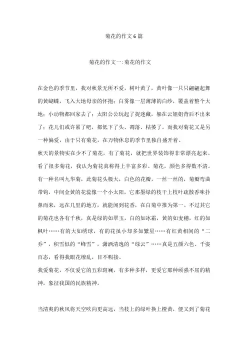 菊花的作文6篇