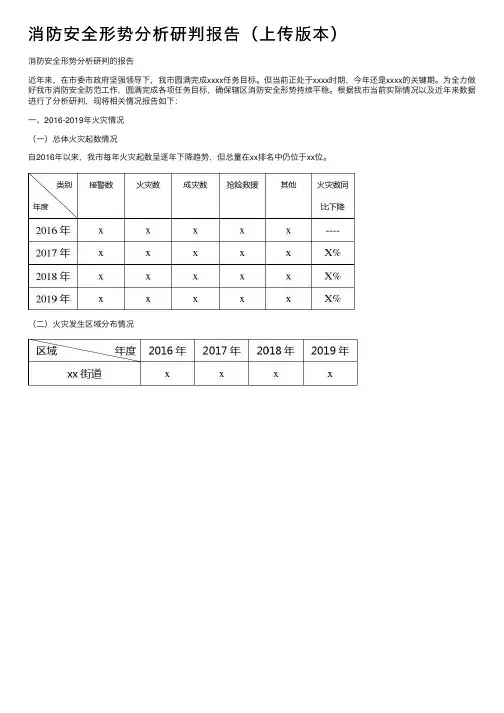 消防安全形势分析研判报告（上传版本）