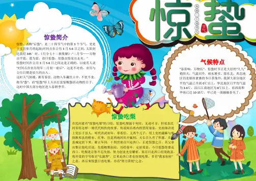 WORD小报：小学生卡通惊蛰二十四节气小报word小报电子小报手抄报