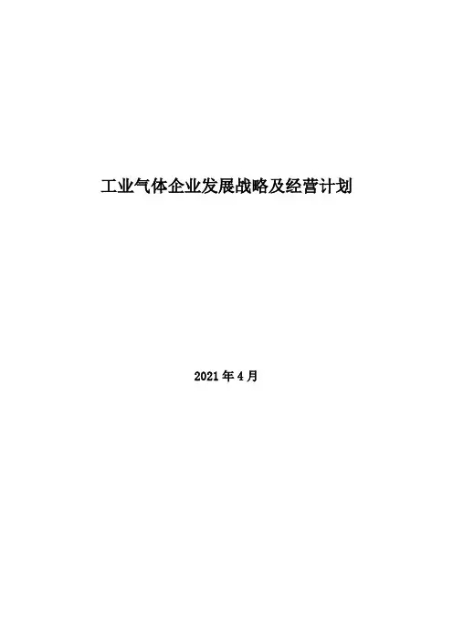 2021年工业气体企业发展战略及经营计划
