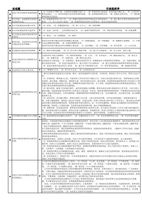国家开放大学-行政组织学学习资料