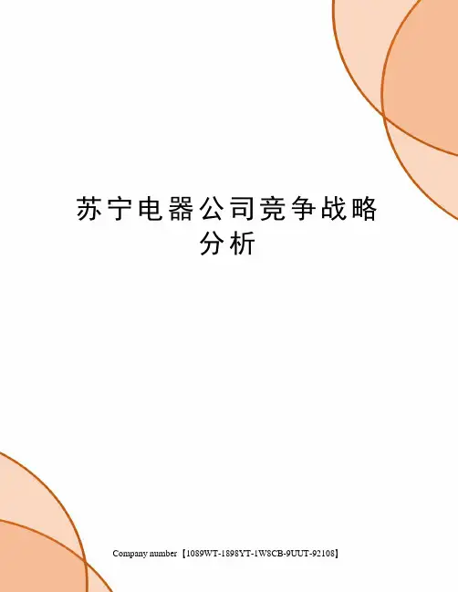 苏宁电器公司竞争战略分析