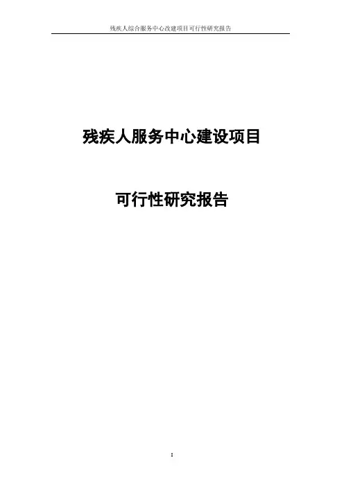 残疾人服务中心项目申请立项可研报告
