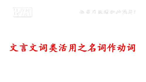 人教部编版九年级语文阅读考点精讲课件：文言文词类活用之名词作动词