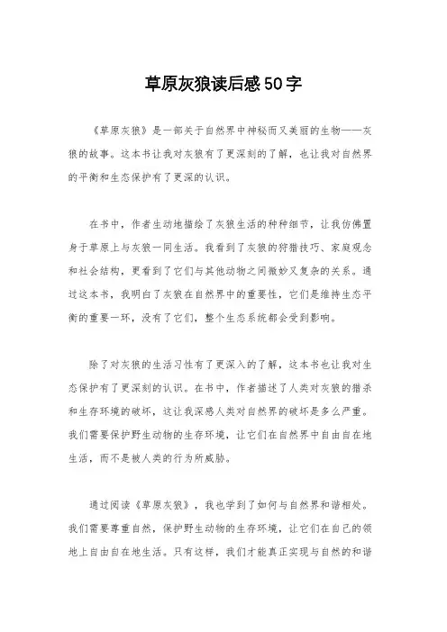 草原灰狼读后感50字
