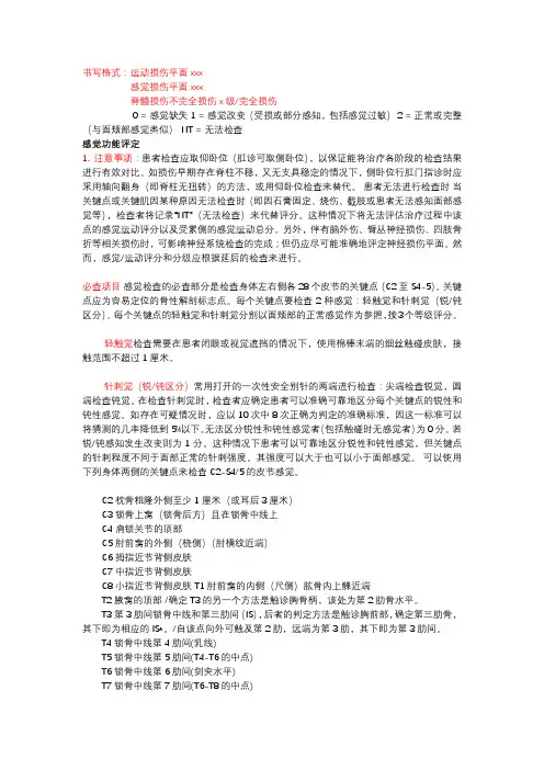脊髓损伤评定