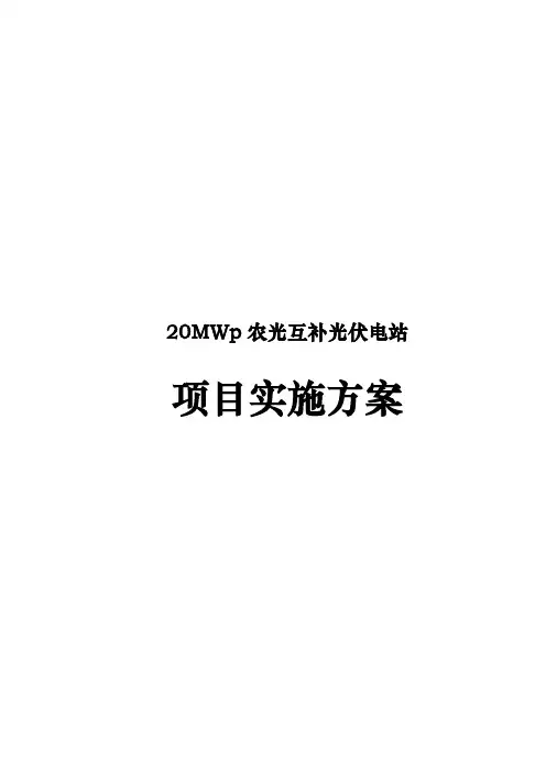 20MWp农光互补光伏电站项目实施计划方案
