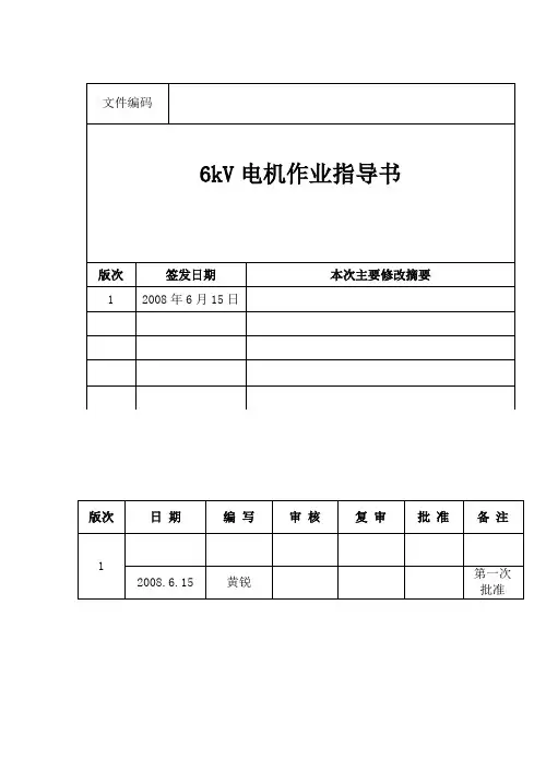 6KV电机检修作业指导书资料