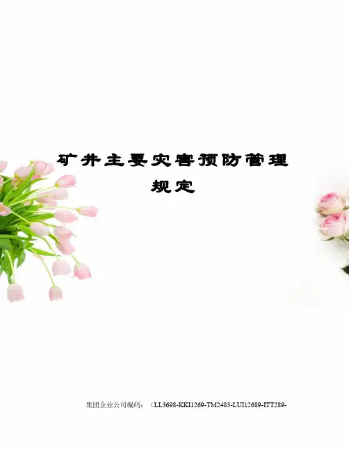 矿井主要灾害预防管理规定