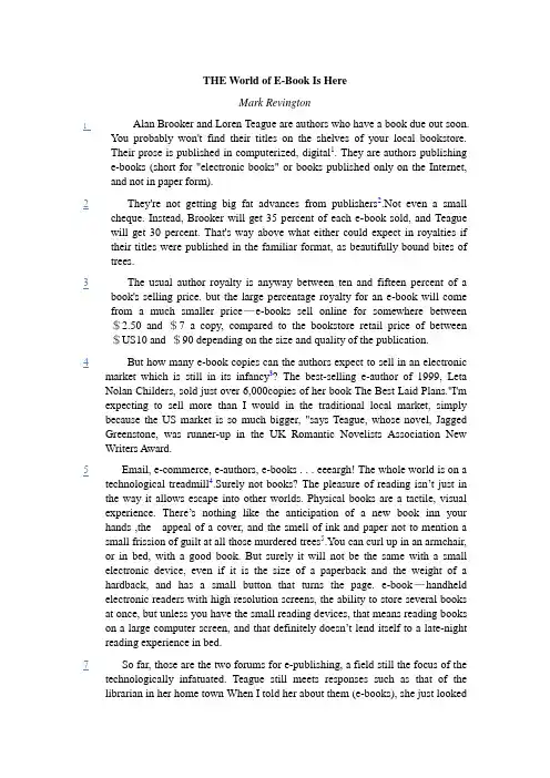 Unit11 Text2 THE World of E-Book Is Here