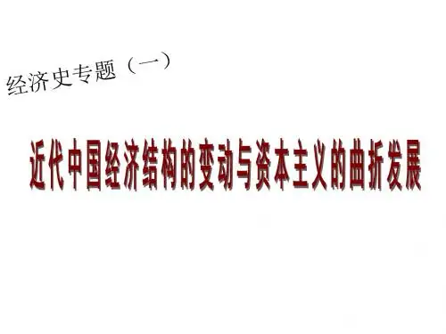 近代中国经济结构的变动与资本主义的曲折发展(201908)