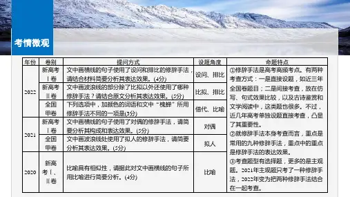 2025届高考语文复习：修辞手法+课件
