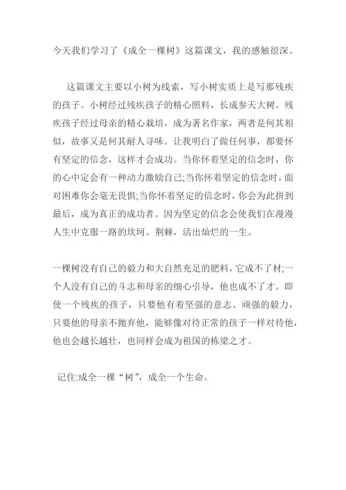 成全一棵树读后感