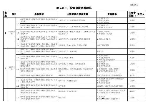 3C认证审查清单1