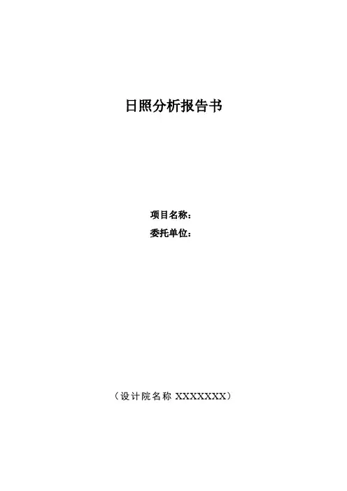 建筑项目道路进行日照分析报告书(模板)
