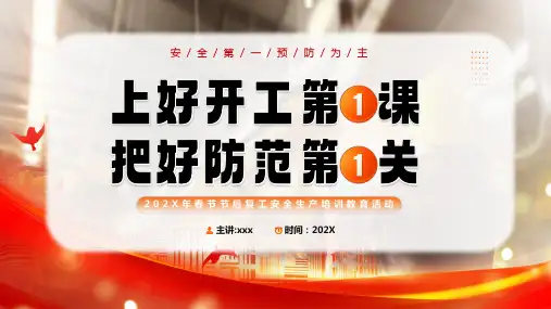 春节节后复工安全生产培训教育PPT