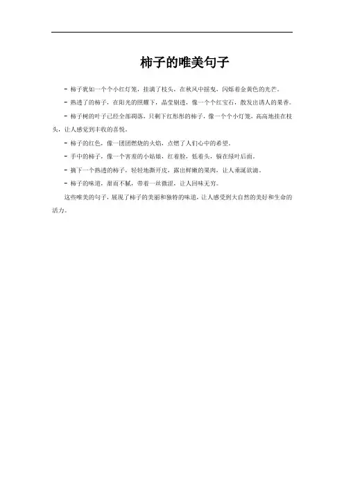 柿子的唯美句子