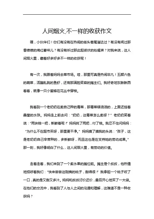 人间烟火,不一样的收获作文