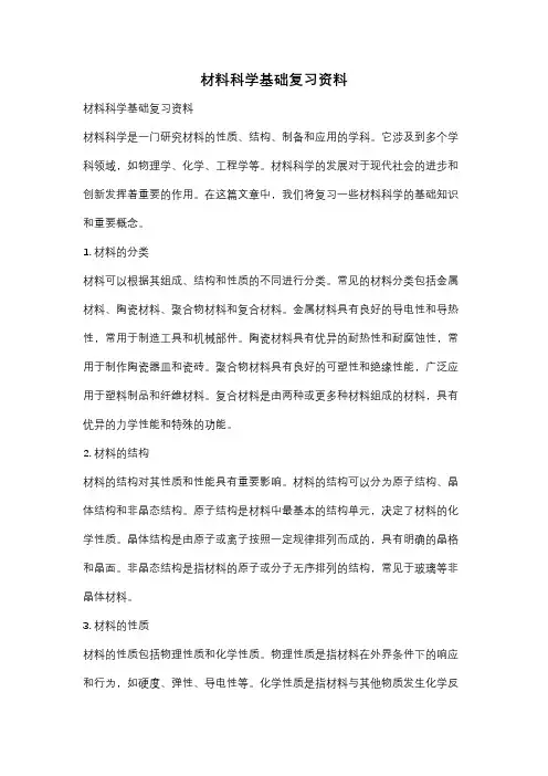 材料科学基础复习资料