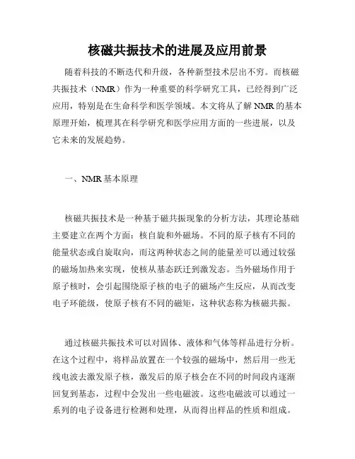 核磁共振技术的进展及应用前景