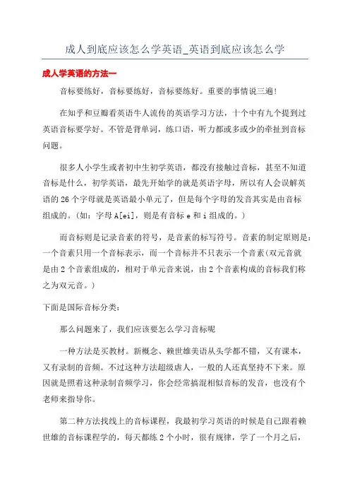 成人到底应该怎么学英语_英语到底应该怎么学