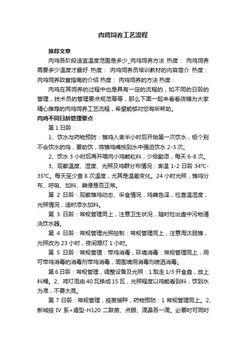 肉鸡饲养工艺流程
