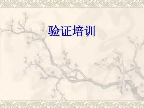 工艺验证培训教材(PPT 38张)