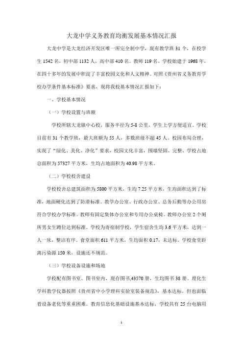 大龙中学办学条件基本条件自评表