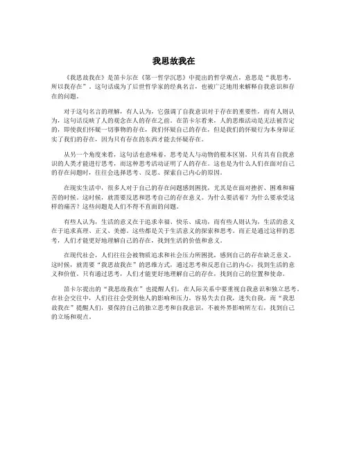 我思故我在
