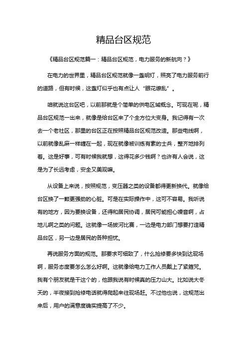 精品台区规范