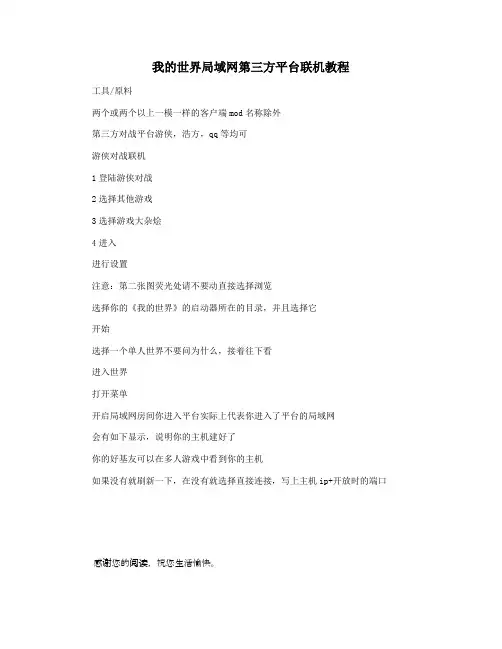 我的世界局域网第三方平台联机教程