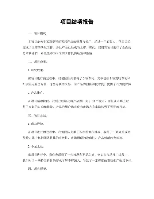 项目结项报告