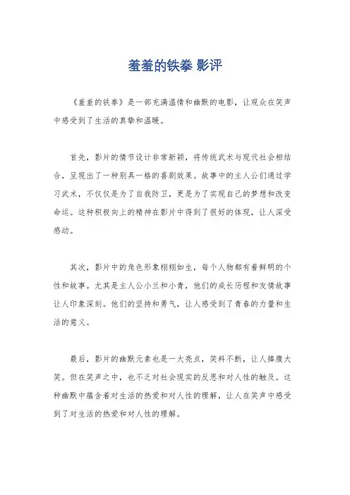 羞羞的铁拳 影评