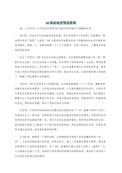 trt超前地质预报原理