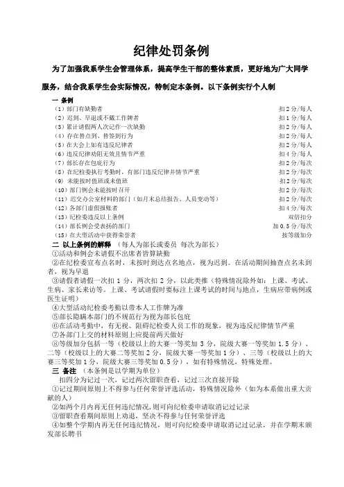 纪律处罚条例