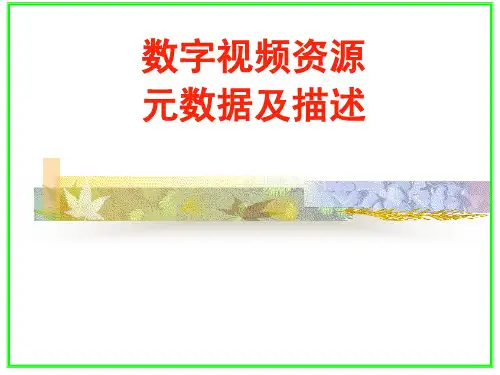 数字视频资源元数据及描述