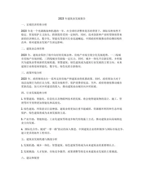 2023年建筑业发展报告