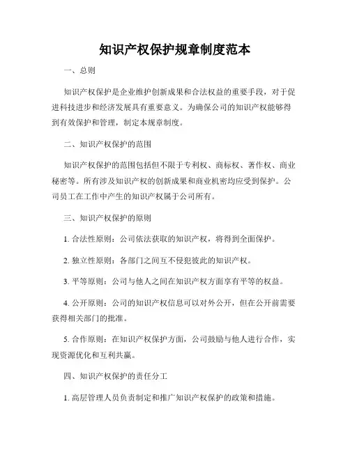 知识产权保护规章制度范本