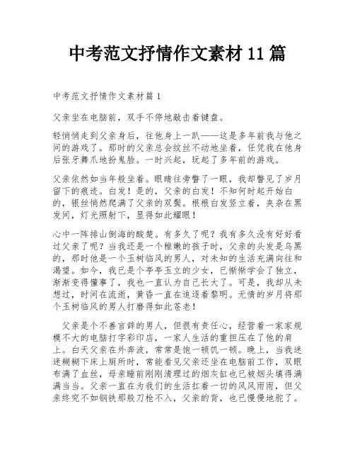 中考范文抒情作文素材11篇
