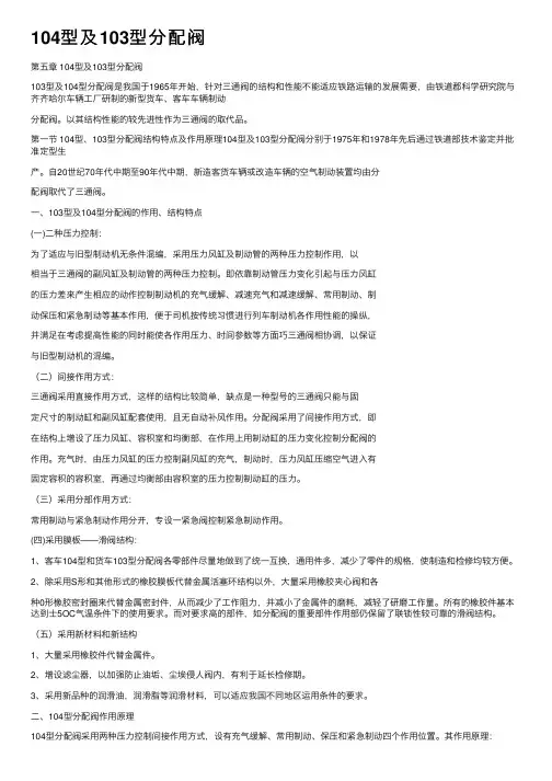 104型及103型分配阀
