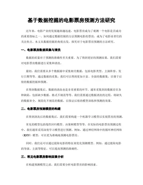 基于数据挖掘的电影票房预测方法研究