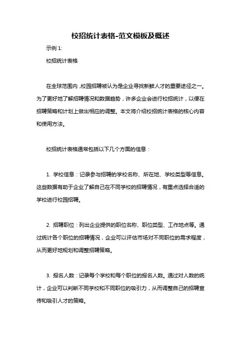校招统计表格-概述说明以及解释