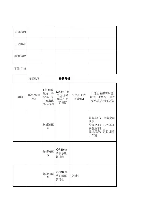 PFMEA第五版表格