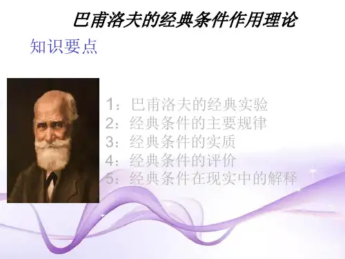 巴浦洛夫的经典条件理论
