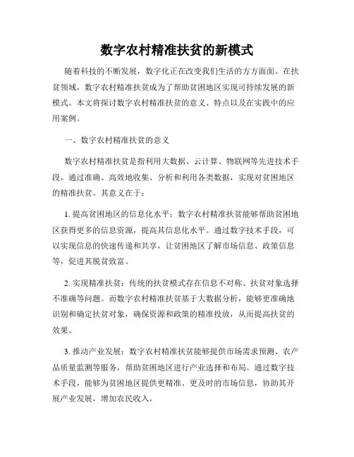 数字农村精准扶贫的新模式