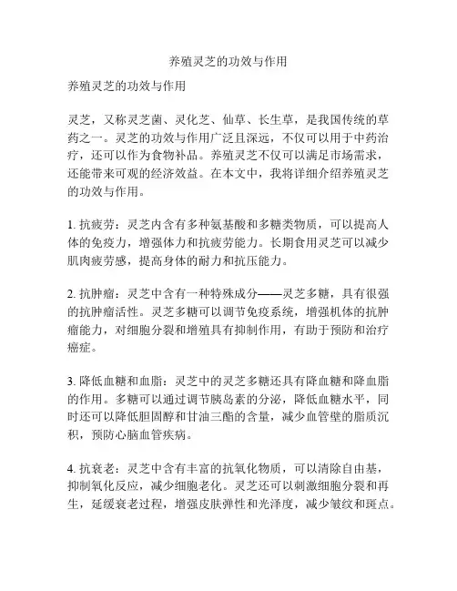 养殖灵芝的功效与作用