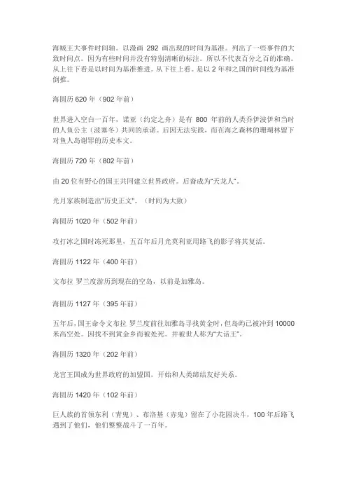 海贼王时间线