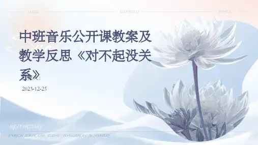 中班音乐公开课教案及教学反思《对不起没关系》