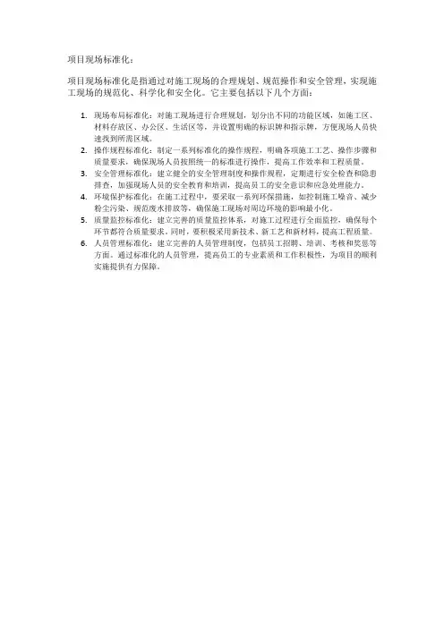 项目现场标准化